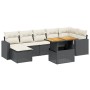 8-teiliges Gartensofa-Set mit schwarzen Polstern aus synthetischem Rattan. von , Gartensets - Ref: Foro24-3264731, Preis: 503...