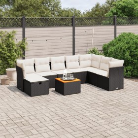 8-teiliges Gartensofa-Set mit schwarzen Polstern aus synthetischem Rattan. von , Gartensets - Ref: Foro24-3264759, Preis: 533...