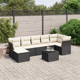 8-teiliges Gartensofa-Set mit schwarzen Polstern aus synthetischem Rattan. von , Gartensets - Ref: Foro24-3263202, Preis: 514...