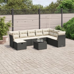 8-teiliges Gartensofa-Set mit schwarzen Polstern aus synthetischem Rattan. von , Gartensets - Ref: Foro24-3263282, Preis: 545...