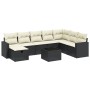 8-teiliges Gartensofa-Set mit schwarzen Polstern aus synthetischem Rattan. von , Gartensets - Ref: Foro24-3263592, Preis: 537...