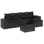 6-teiliges Gartensofa-Set und Kissen aus schwarzem Kunststoff-Rattan. von , Gartensets - Ref: Foro24-3269125, Preis: 453,81 €...