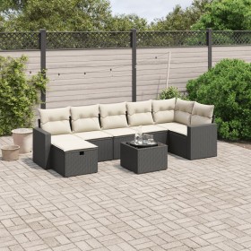 Garden sofa set 8 pieces and black synthetic rattan cushions by , Garden sets - Ref: Foro24-3263512, Price: 516,49 €, Discoun...