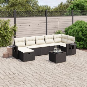 8-teiliges Gartensofa-Set mit schwarzen Polstern aus synthetischem Rattan. von , Gartensets - Ref: Foro24-3263822, Preis: 532...