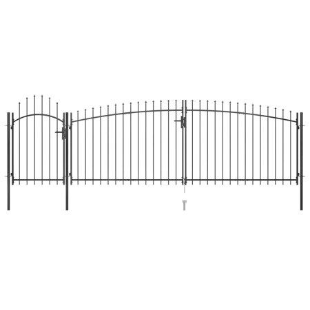 Garden fence gate with spear top 5x2 m black by , garden gates - Ref: Foro24-146324, Price: 448,99 €, Discount: %