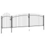 Garden fence gate with spear top 5x2 m black by , garden gates - Ref: Foro24-146324, Price: 448,99 €, Discount: %