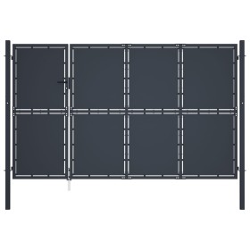 Puerta de jardín de acero gris antracita 350x175 cm de , Puertas de jardín - Ref: Foro24-144539, Precio: 768,01 €, Descuento: %