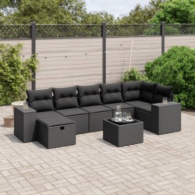 8-teiliges Gartensofa-Set mit schwarzen Polstern aus synthetischem Rattan. von , Gartensets - Ref: Foro24-3264461, Preis: 565...