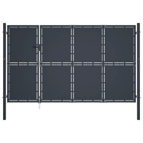 Puerta de jardín de acero gris antracita 350x150 cm de , Puertas de jardín - Ref: Foro24-144538, Precio: 727,99 €, Descuento: %