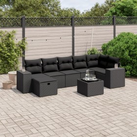 8-teiliges Gartensofa-Set mit schwarzen Polstern aus synthetischem Rattan. von , Gartensets - Ref: Foro24-3264441, Preis: 558...