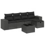 6-teiliges Gartensofa-Set und Kissen aus schwarzem Kunststoff-Rattan. von , Gartensets - Ref: Foro24-3264401, Preis: 396,81 €...