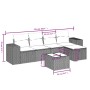 6-teiliges Gartensofa-Set und Kissen aus schwarzem Kunststoff-Rattan. von , Gartensets - Ref: Foro24-3264401, Preis: 396,81 €...