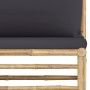 Garden furniture set 3 pieces bamboo and dark gray cushions by vidaXL, Modular outdoor sofas - Ref: Foro24-313150, Price: 167...