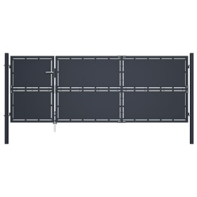 Anthrazitgraue Gartentür aus Stahl 350x125 cm von , Gartentore - Ref: Foro24-144537, Preis: 615,51 €, Rabatt: %