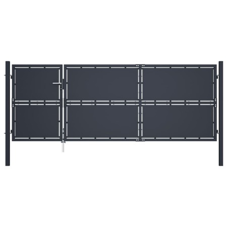 Puerta de jardín de acero gris antracita 350x125 cm de , Puertas de jardín - Ref: Foro24-144537, Precio: 614,96 €, Descuento: %