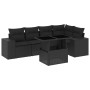 6-teiliges Gartensofa-Set und Kissen aus schwarzem Kunststoff-Rattan. von , Gartensets - Ref: Foro24-3269145, Preis: 498,44 €...