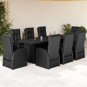 Garten-Essgruppe 9-teilig mit schwarzen Polstern aus synthetischem Rattan von , Gartensets - Ref: Foro24-3277638, Preis: 1,00...