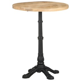 Mesa de bistró madera de mango rugosa Ø60x76 cm de , Mesas de cocina y de comedor - Ref: Foro24-321087, Precio: 158,99 €, Des...