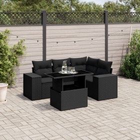 Gartenmöbel-Set 5-teilig mit schwarzen Polstern aus synthetischem Rattan von , Gartensets - Ref: Foro24-3269135, Preis: 427,4...