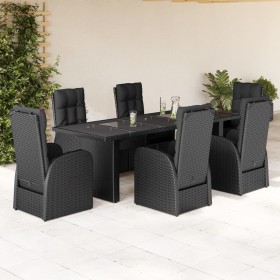 Set de comedor de jardín 7 pzas y cojines ratán sintético negro de , Conjuntos de jardín - Ref: Foro24-3277637, Precio: 1,00 ...