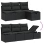 8-teiliges Gartensofa-Set und Kissen aus schwarzem Kunststoff-Rattan. von , Gartensets - Ref: Foro24-3264511, Preis: 532,76 €...