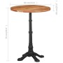 Solid acacia wood bistro table Ø60x76 cm by , Kitchen and dining tables - Ref: Foro24-321088, Price: 174,93 €, Discount: %