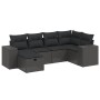 6-piece garden sofa set with black synthetic rattan cushions by , Garden sets - Ref: Foro24-3264411, Price: 418,95 €, Discoun...