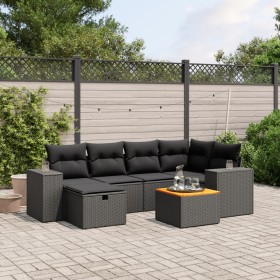 Garten-Essgruppe 7-teilig mit schwarzen Polstern aus synthetischem Rattan. von , Gartensets - Ref: Foro24-3265171, Preis: 457...