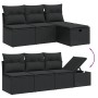 8-teiliges Gartensofa-Set mit schwarzen Polstern aus synthetischem Rattan. von , Gartensets - Ref: Foro24-3275345, Preis: 638...