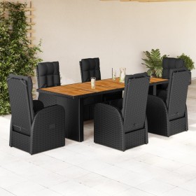 7-piece garden dining set with black synthetic rattan cushions by , Garden sets - Ref: Foro24-3277632, Price: 1,00 €, Discoun...