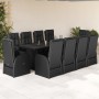 11-teiliges Garten-Esszimmer-Set mit schwarzen Polstern aus synthetischem Rattan. von , Gartensets - Ref: Foro24-3277639, Pre...