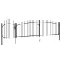 Garden fence gate with spear top 5x1.75 m black by , garden gates - Ref: Foro24-146323, Price: 483,99 €, Discount: %