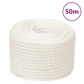 White 24 mm 50 m polypropylene work rope by , Ropes and metal cords - Ref: Foro24-153072, Price: 84,53 €, Discount: %