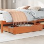 Underbed drawers with wheels, 2 units, solid pine wood, brown. by , Home storage drawers - Ref: Foro24-850922, Price: 73,13 €...