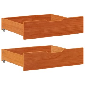 Cajones debajo cama 2 uds madera maciza pino marrón 75x55x16 cm de , Cajones de almacenaje doméstico - Ref: Foro24-850934, Pr...