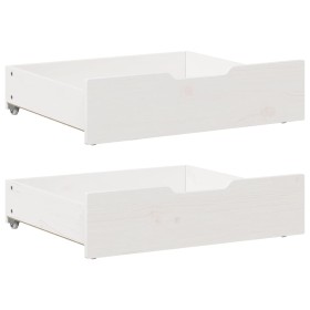 Cajones debajo cama 2 uds madera maciza pino blanco 65x55x16 cm de , Cajones de almacenaje doméstico - Ref: Foro24-850936, Pr...