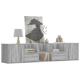 Corner furniture made of gray Sonoma engineered wood, 200x40x45 cm by , Closets and storage - Ref: Foro24-3307833, Price: 179...