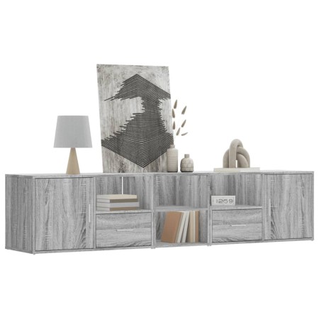 Corner furniture made of gray Sonoma engineered wood, 200x40x45 cm by , Closets and storage - Ref: Foro24-3307833, Price: 178...