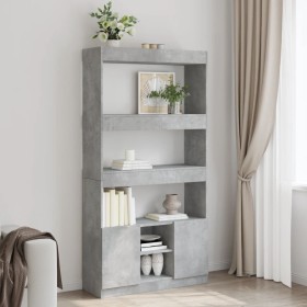 Tall engineered wood sideboard in gray concrete 92x33x180 cm by , Bookcases and shelves - Ref: Foro24-3309621, Price: 154,99 ...