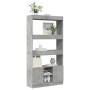 Tall engineered wood sideboard in gray concrete 92x33x180 cm by , Bookcases and shelves - Ref: Foro24-3309621, Price: 128,15 ...