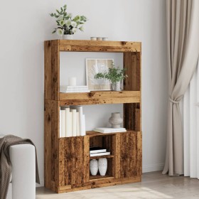 Tall wooden sideboard with aged engineered wood, 92x33x140 cm. by , Bookcases and shelves - Ref: Foro24-3309616, Price: 135,9...