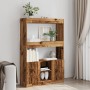 Tall wooden sideboard with aged engineered wood, 92x33x140 cm. by , Bookcases and shelves - Ref: Foro24-3309616, Price: 111,9...