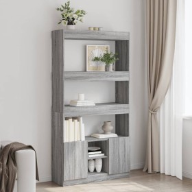 Tall Sonoma Gray Engineered Wood Sideboard 92x33x180 cm by , Bookcases and shelves - Ref: Foro24-3309623, Price: 159,99 €, Di...