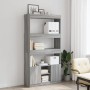 Tall Sonoma Gray Engineered Wood Sideboard 92x33x180 cm by , Bookcases and shelves - Ref: Foro24-3309623, Price: 132,33 €, Di...