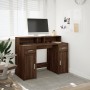 Desk with LED lights, engineered wood, brown oak, 120x55x91 cm by , Desks - Ref: Foro24-3309417, Price: 191,10 €, Discount: %