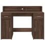 Desk with LED lights, engineered wood, brown oak, 120x55x91 cm by , Desks - Ref: Foro24-3309417, Price: 191,10 €, Discount: %