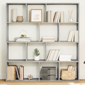 Engineered wood gray concrete shelf 132x29x141.5 cm by , Bookcases and shelves - Ref: Foro24-3310310, Price: 120,78 €, Discou...