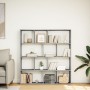 Engineered wood bookshelf in Sonoma gray, 132x29x141.5 cm by , Bookcases and shelves - Ref: Foro24-3310312, Price: 124,21 €, ...