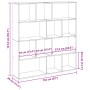 Regal aus Sonoma-Engineering-Holz in Grau, 132x29x141,5 cm. von , Bücherregale und Regale - Ref: Foro24-3310312, Preis: 124,2...