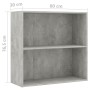 2-level gray concrete plywood bookshelf 80x30x76.5cm by , Bookcases and shelves - Ref: Foro24-801003, Price: 56,60 €, Discoun...